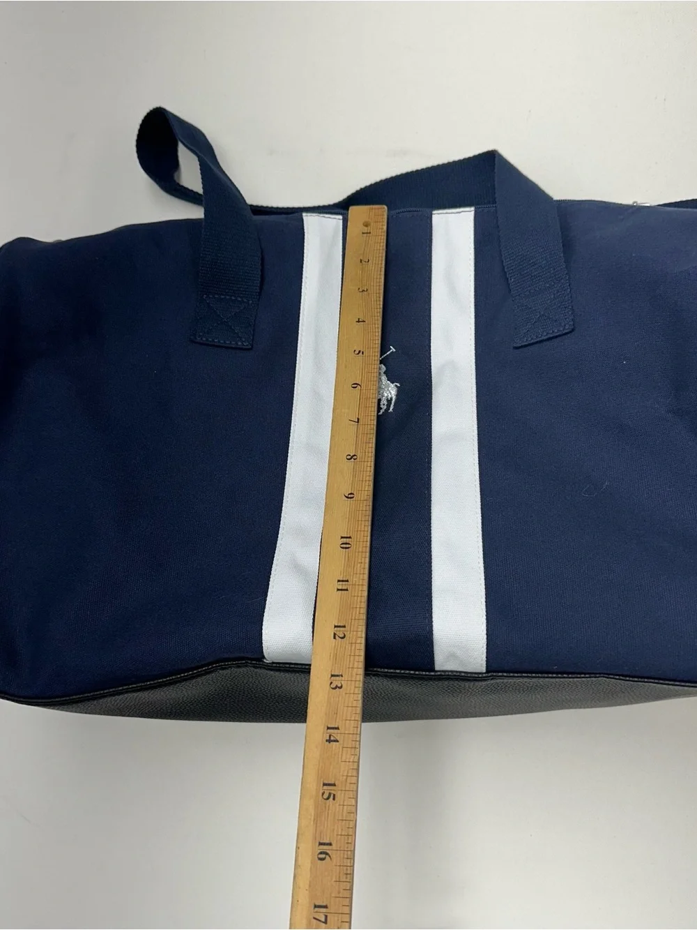 RALPH LAUREN Polo Navy Blue duffle Carry On Gym Bag Travel Weekender Bag